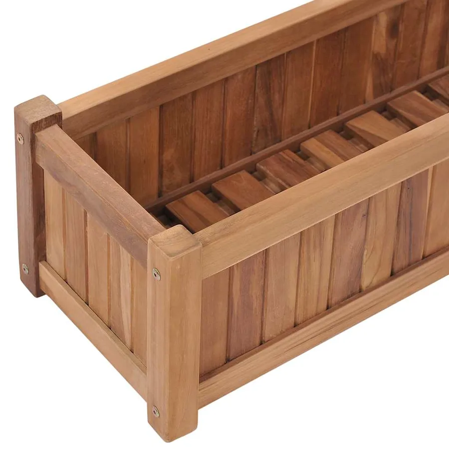 Lit surélevé 100x30x25 cm Bois de teck solide - 5