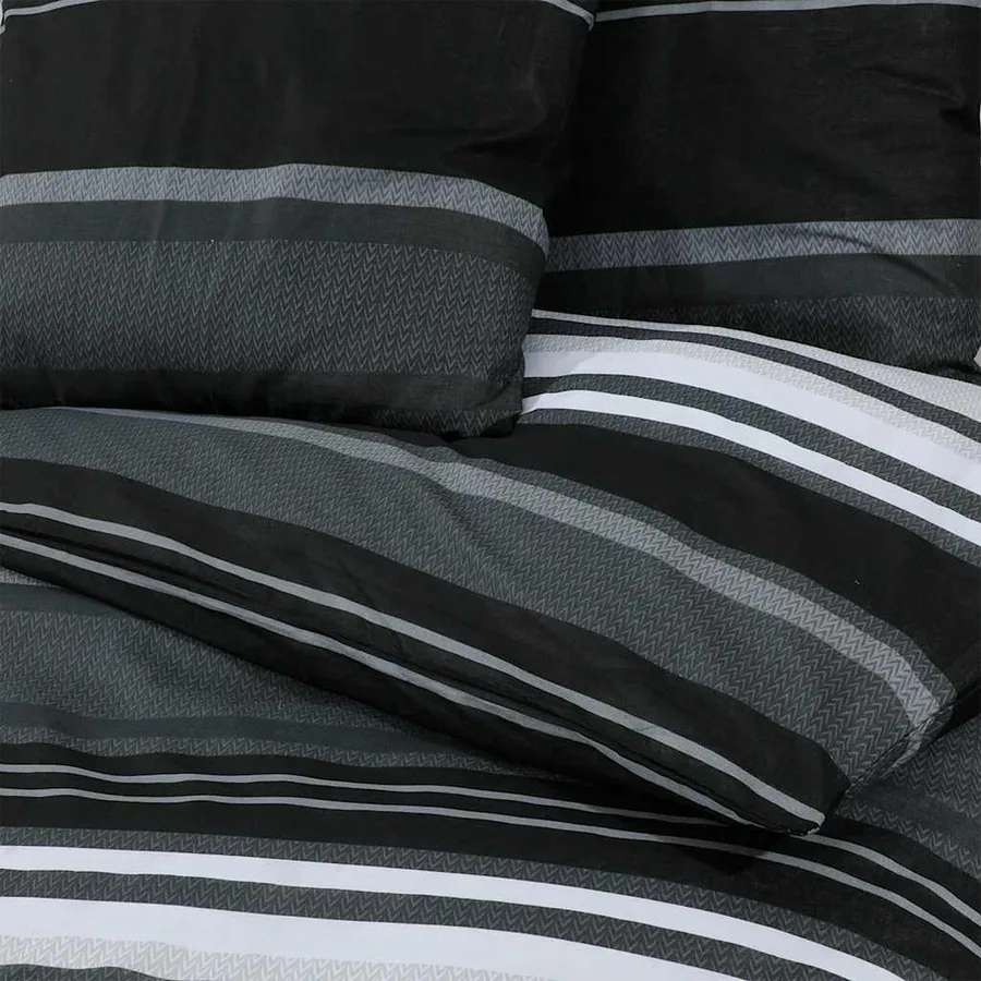 Ensemble de housse de couette noir et blanc 140x200 cm Coton - 5