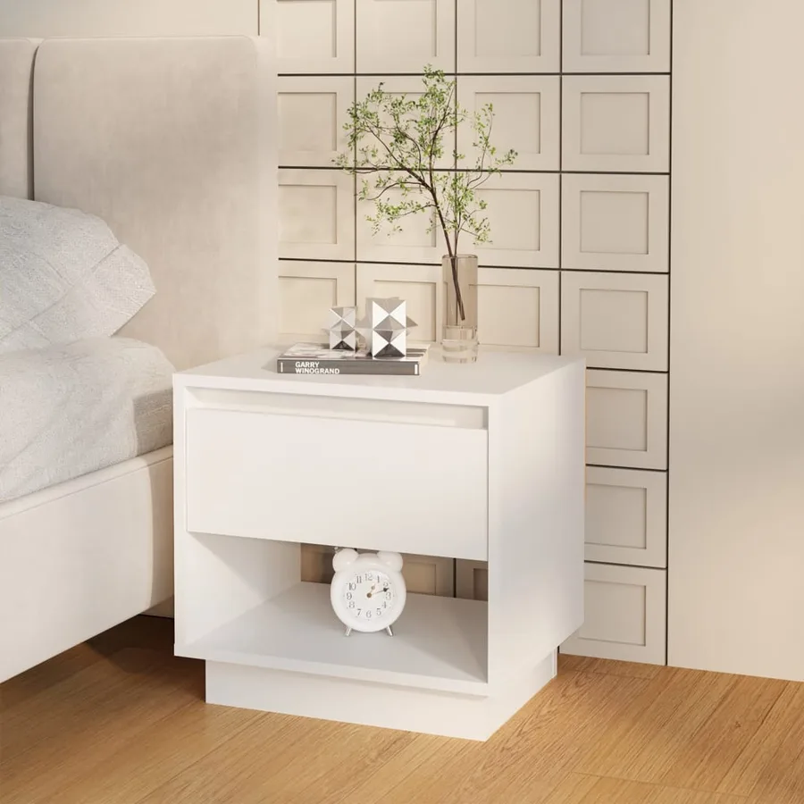 Tables de chevet 2 pcs Blanc 45x34x44 cm bois d'ingénierie - 3