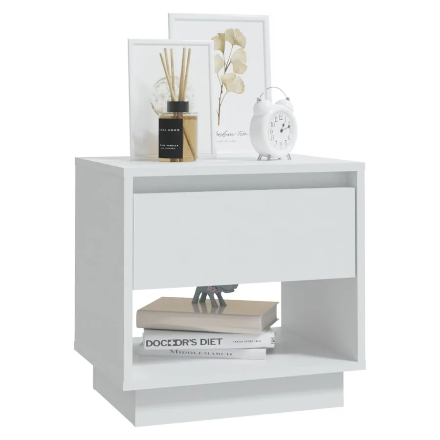Tables de chevet 2 pcs Blanc 45x34x44 cm bois d'ingénierie - 4