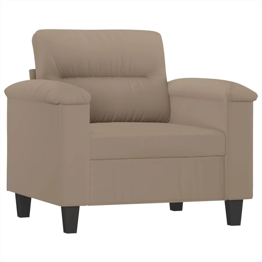 Ensemble de canapés 4 pcs avec coussins taupe tissu microfibre - 3