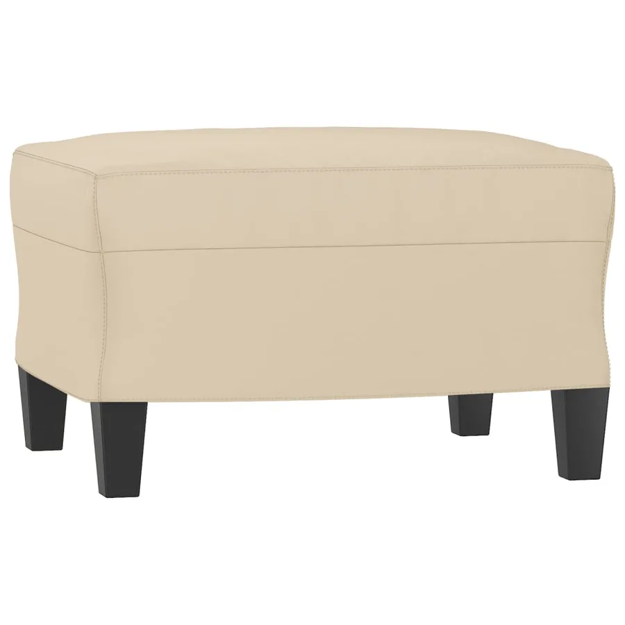 Fauteuil avec repose-pied Crème 60 cm Tissu microfibre - 5