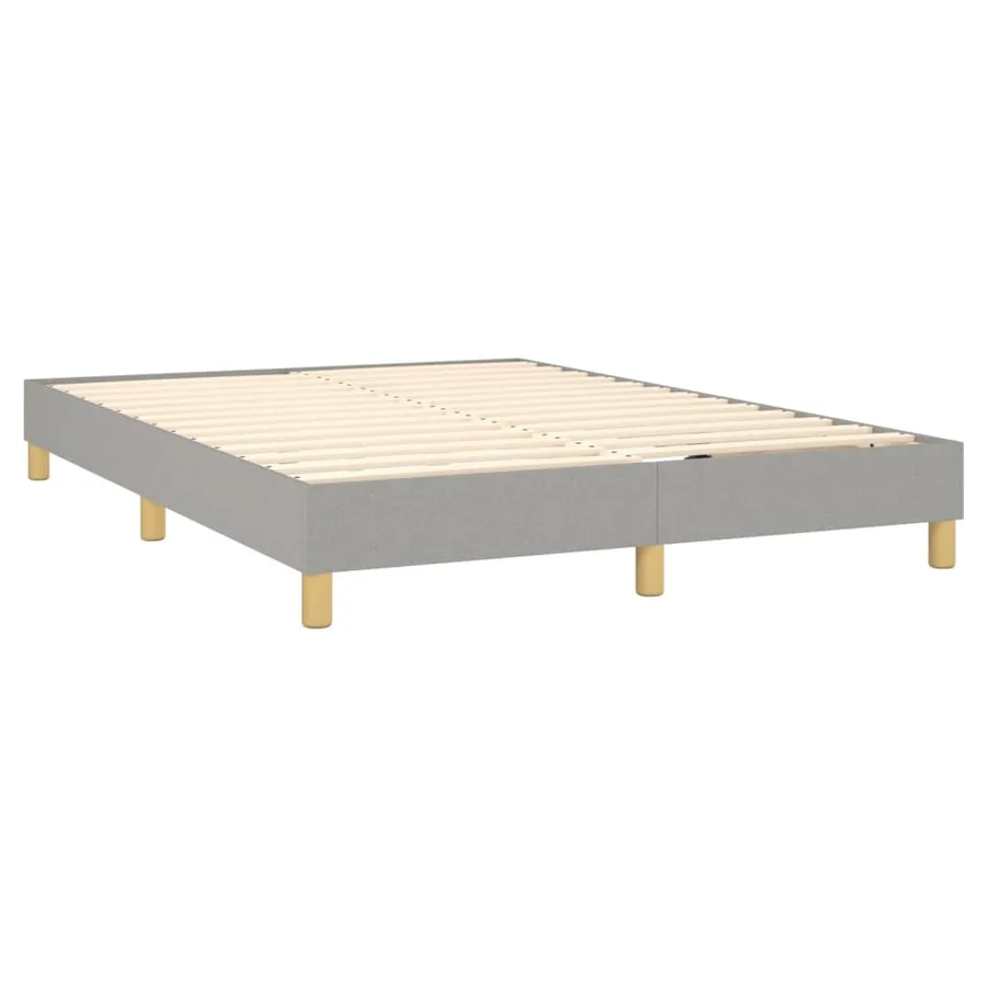 Sommier à lattes de lit avec matelas Gris clair 140x190cm Tissu - 4
