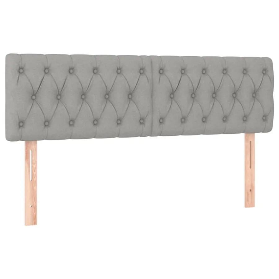 Sommier à lattes de lit avec matelas Gris clair 140x190cm Tissu - 6