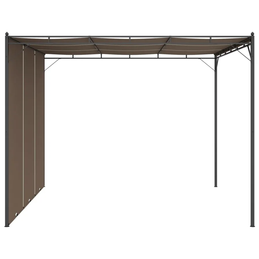 Belvédère de jardin avec rideau latéral 3x3x2,25 m Taupe - 4