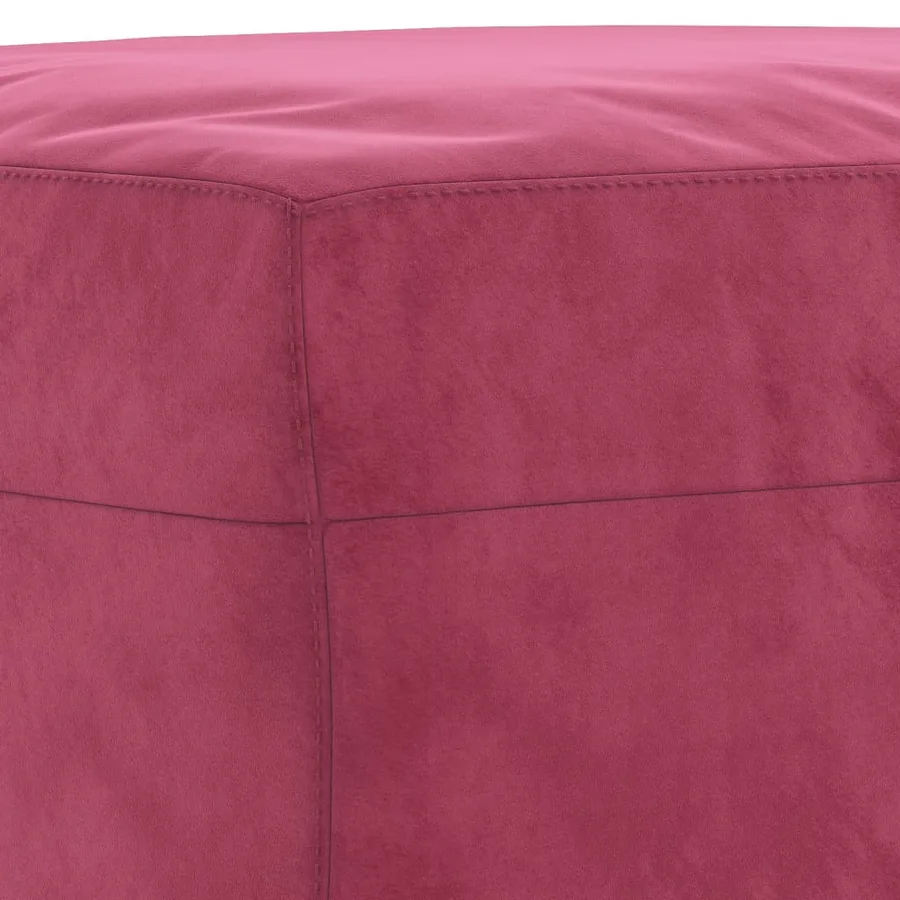 Ensemble de canapés 3 pcs avec coussins rouge bordeaux velours - 8
