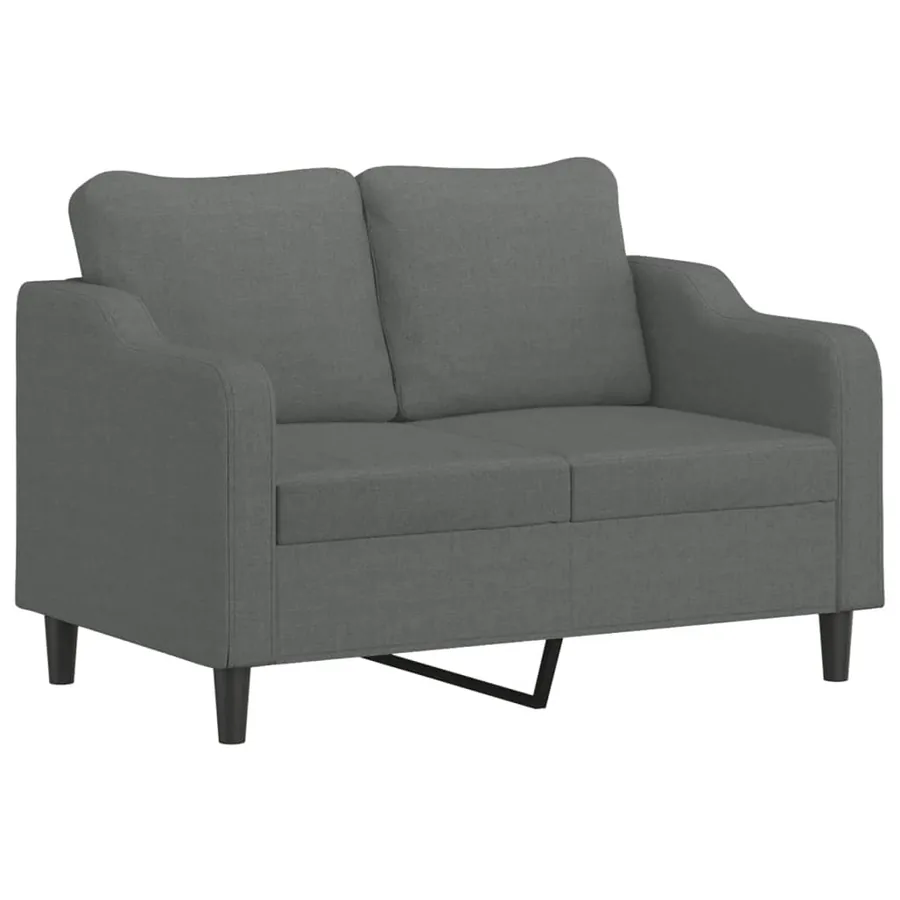 Canapé 2 places avec oreillers gris foncé 120 cm tissu - 4