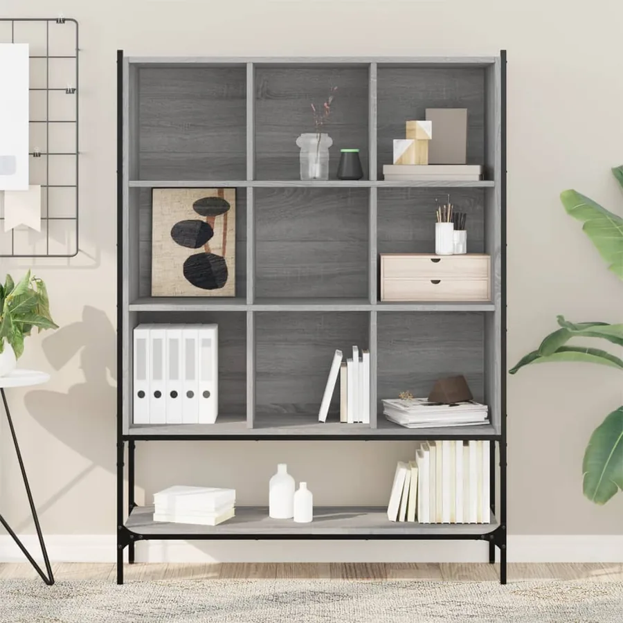Bibliothèque sonoma gris 102x30x141,5 cm bois d'ingénierie - 3