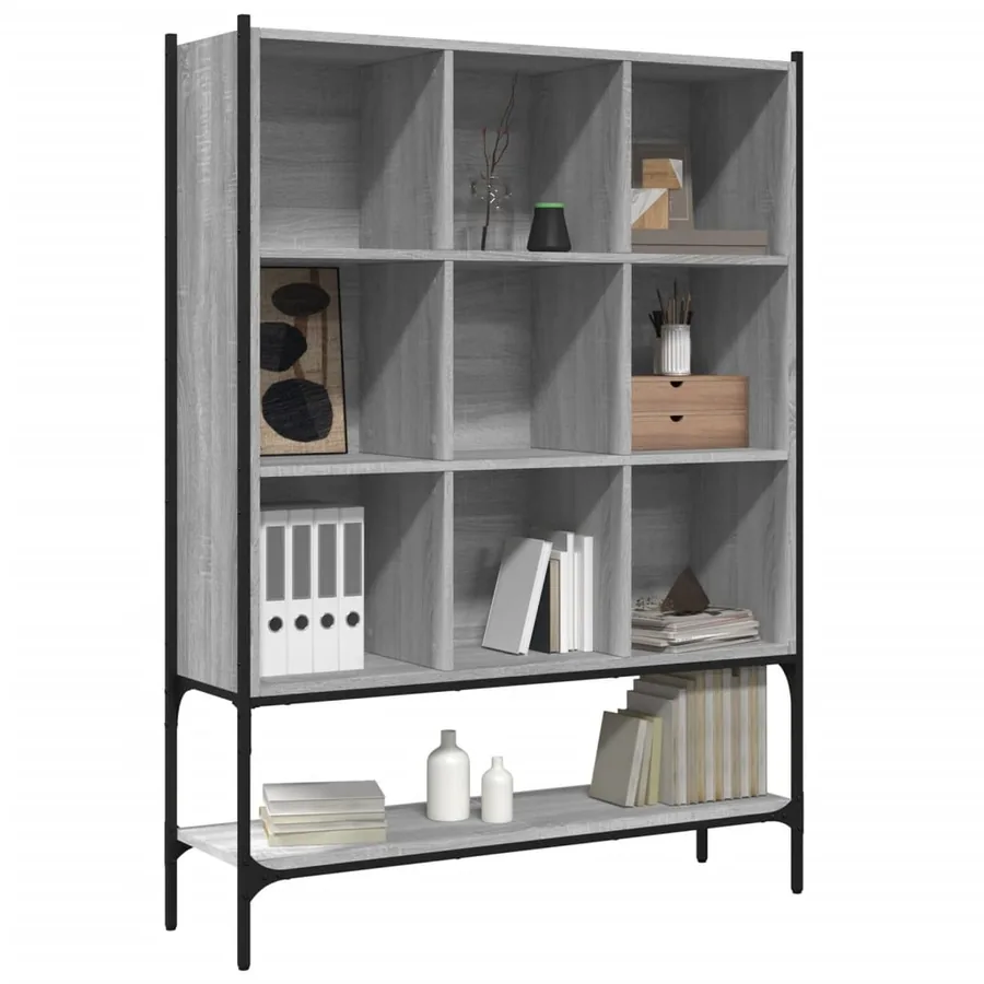 Bibliothèque sonoma gris 102x30x141,5 cm bois d'ingénierie - 4