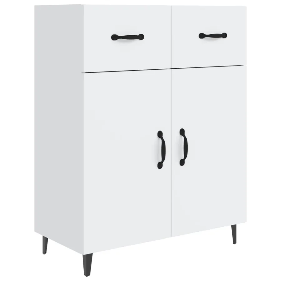 Buffet blanc 69,5x34x90 cm bois d'ingénierie - 2