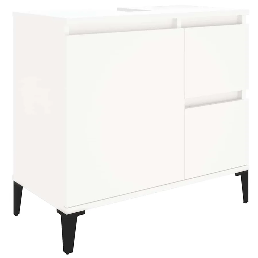 Armoire de salle de bain blanc 65x33x60 cm bois d'ingénierie - 2