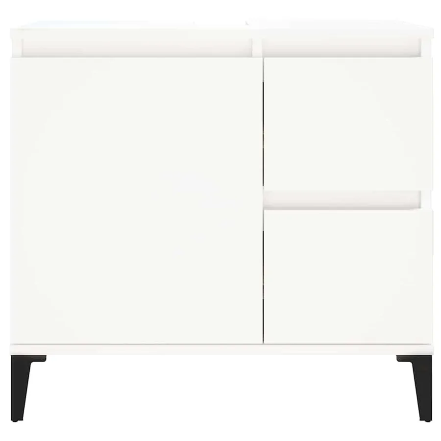 Armoire de salle de bain blanc 65x33x60 cm bois d'ingénierie - 7