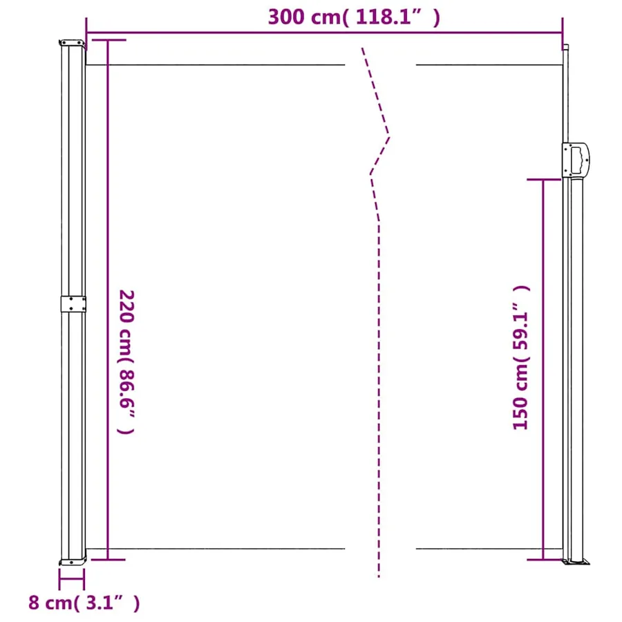 Store latéral rétractable Anthracite 220 x 300 cm - 11