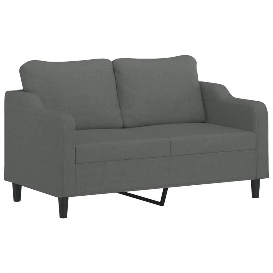 Canapé 2 places avec oreillers gris foncé 140 cm tissu - 4