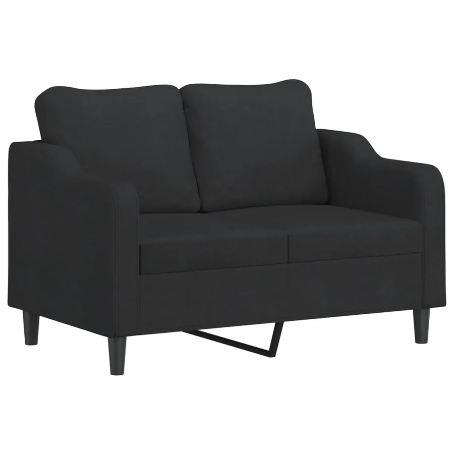 Ensemble de canapés 2 pcs avec coussins noir tissu - 3