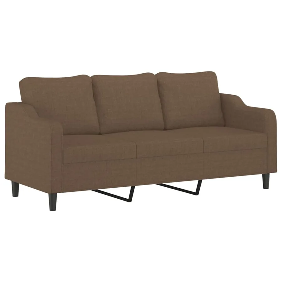 Ensemble de canapés 3 pcs avec coussins Marron Tissu - 5
