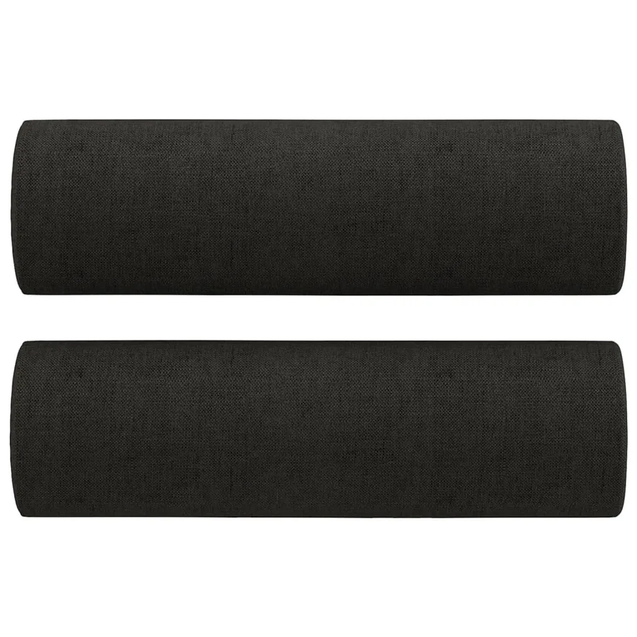 Ensemble de canapés 3 pcs avec coussins noir tissu - 7