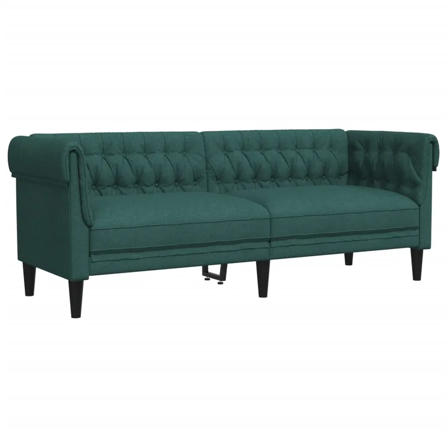 Ensemble de canapés 2 pcs vert foncé tissu - 5