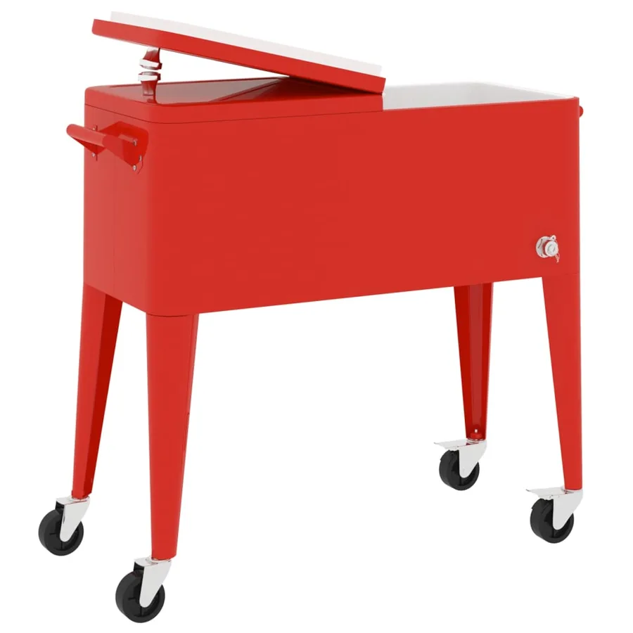 Chariot à roulettes pour glacières rouge 92x43x89 cm - 4