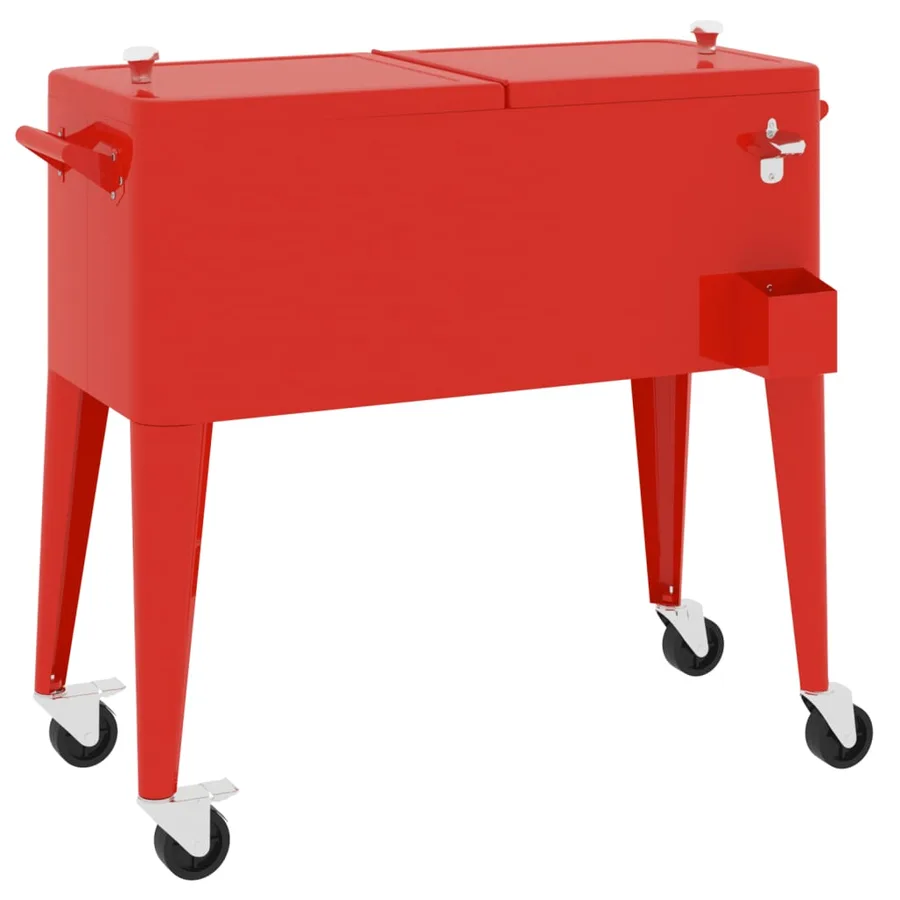 Chariot à roulettes pour glacières rouge 92x43x89 cm - 6