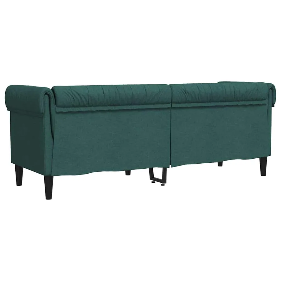 Canapé Chesterfield 3 places vert foncé tissu - 6