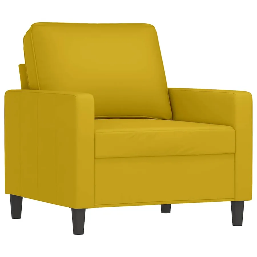 Ensemble de canapés 4 pcs avec coussins jaune velours - 3