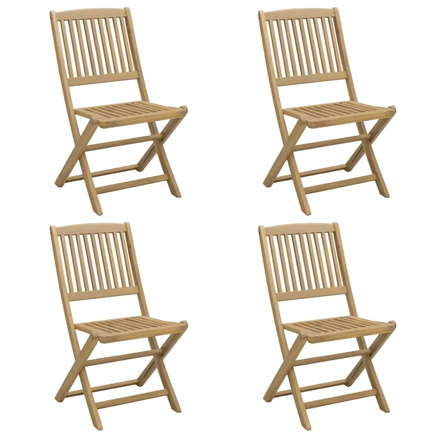 Chaises pliables de jardin lot de 4 bois massif d'acacia - 2