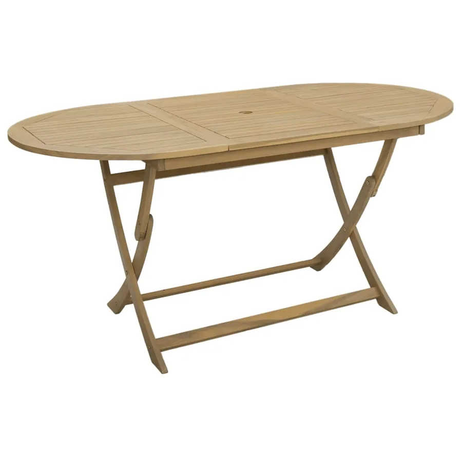 Table pliable de jardin 160x85x75 cm bois d'acacia solide - 2