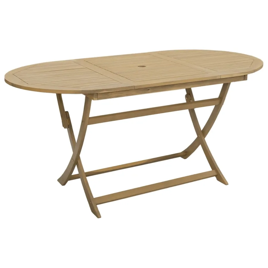Table pliable de jardin 160x85x75 cm bois d'acacia solide - 6