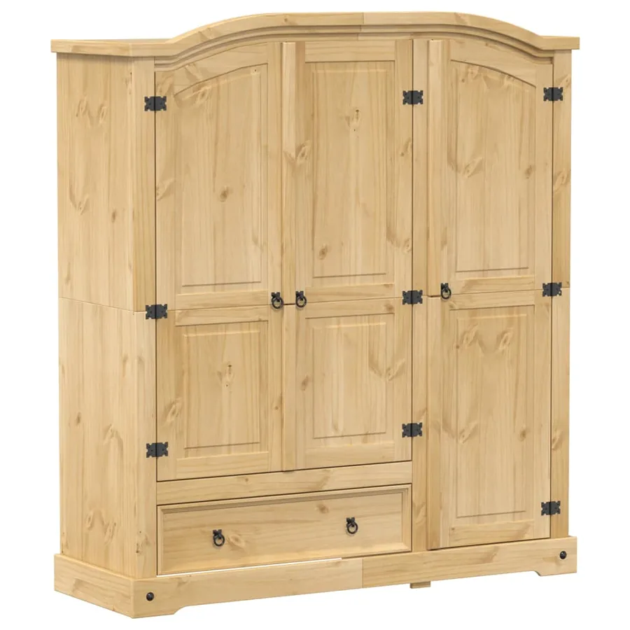 Garde-robe Corona 151,5x52x170 cm bois de pin massif - 2