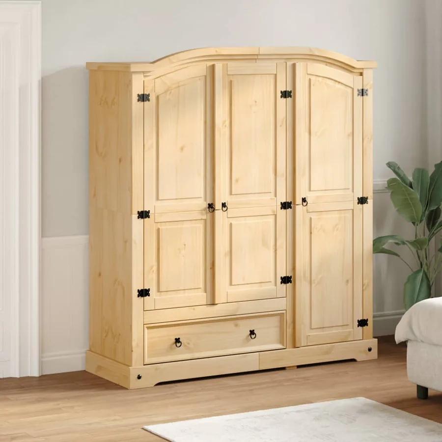 Garde-robe Corona 151,5x52x170 cm bois de pin massif - 3