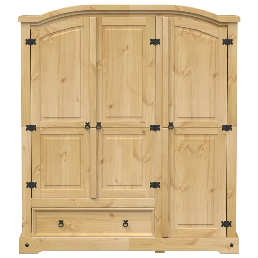 Garde-robe Corona 151,5x52x170 cm bois de pin massif - 4
