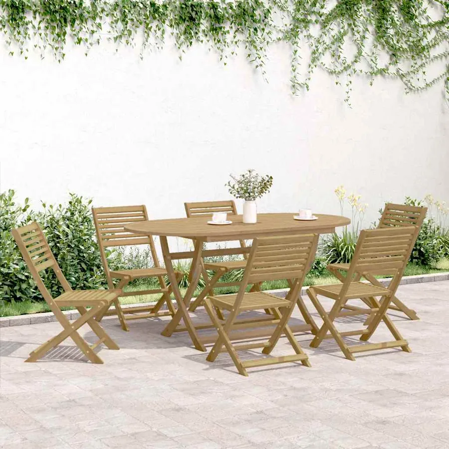 Chaises pliables de jardin lot de 6 bois massif d'acacia - 3