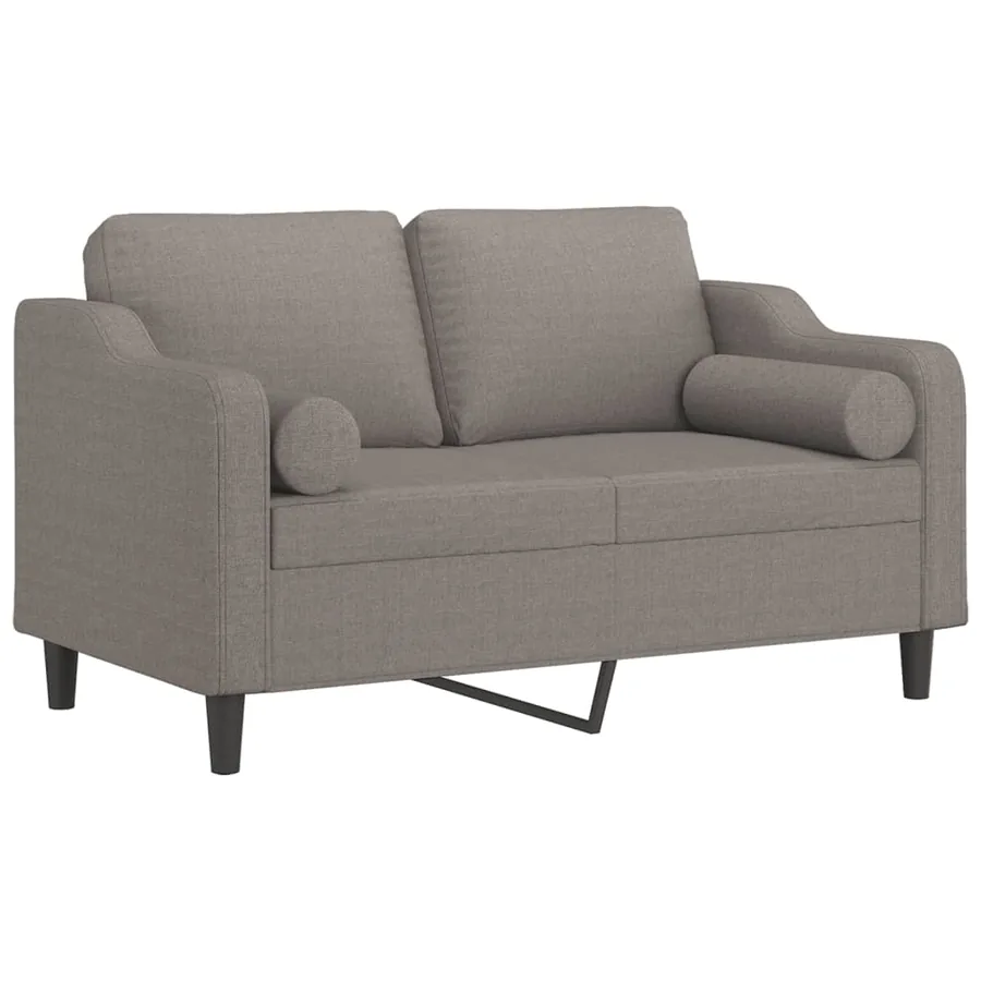Canapé 2 places avec oreillers décoratifs taupe 120 cm tissu - 3