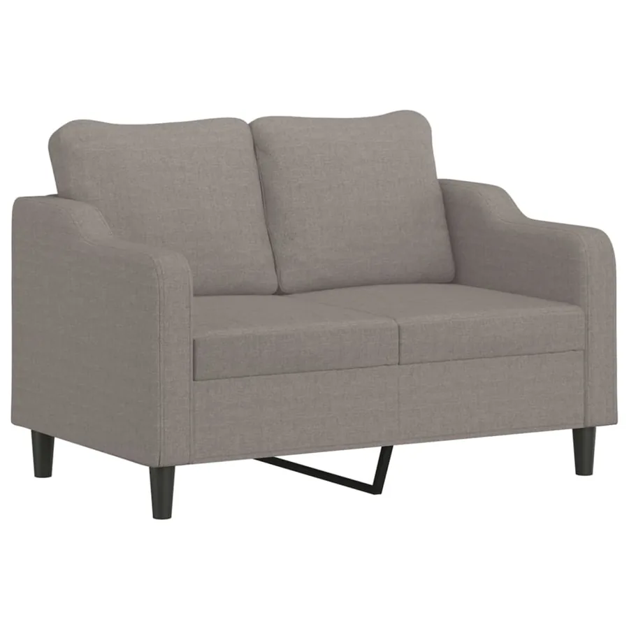 Canapé 2 places avec oreillers décoratifs taupe 120 cm tissu - 4