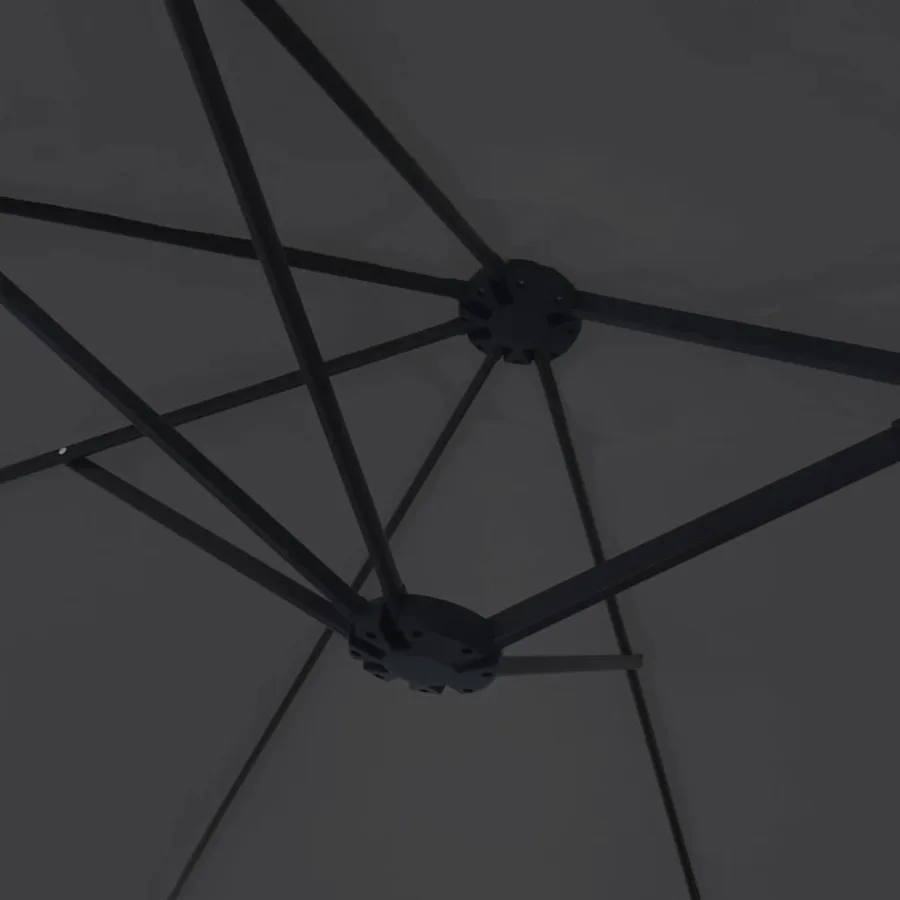 Parasol de jardin à double tête avec LED noir 449x265 cm - 8
